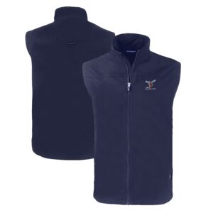Men's Cutter & Buck  Navy Delaware State Hornets Charter Eco Recycled Full-Zip Vest