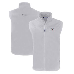 Men's Cutter & Buck  Gray Delaware State Hornets Charter Eco Recycled Full-Zip Vest