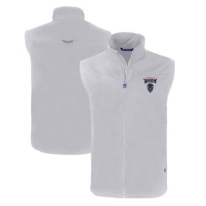 Men's Cutter & Buck  Gray Howard Bison Charter Eco Recycled Full-Zip Vest