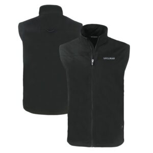 Men's Cutter & Buck  Black Spelman College Jaguars Charter Eco Recycled Full-Zip Vest