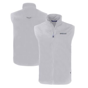 Men's Cutter & Buck  Gray Spelman College Jaguars Charter Eco Recycled Full-Zip Vest