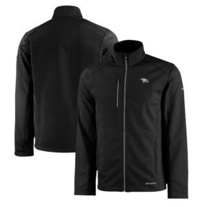 Men's Cutter & Buck  Black North Carolina Central Eagles Evoke Eco Softshell Recycled Full-Zip Jacket