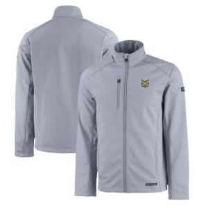 Men's Cutter & Buck  Gray Quinnipiac Bobcats Evoke Eco Softshell Recycled Full-Zip Jacket