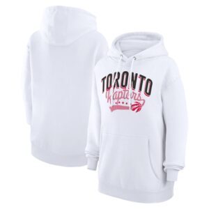 Women's G-III 4Her by Carl Banks  White Toronto Raptors Filigree Logo Pullover Hoodie