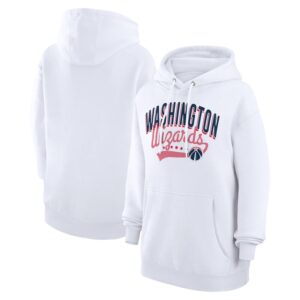 Women's G-III 4Her by Carl Banks  White Washington Wizards Filigree Logo Pullover Hoodie