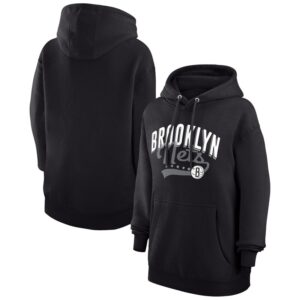 Women's G-III 4Her by Carl Banks  Black Brooklyn Nets Filigree Logo Pullover Hoodie