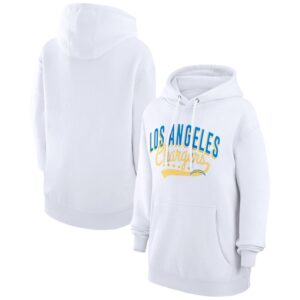Women's G-III 4Her by Carl Banks  White Los Angeles Chargers Filigree Logo Pullover Hoodie