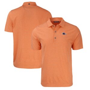 Men's Cutter & Buck  Heather Orange UTSA Roadrunners Forge Eco Heathered Stripe Stretch Recycled Polo