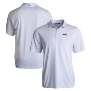Men's Cutter & Buck White Northern Arizona Lumberjacks Pike Eco Pebble Print Stretch Recycled Polo