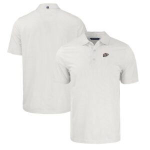 Men's Cutter & Buck White/Gray UTEP Miners Pike Eco Symmetry Print Stretch Recycled Polo