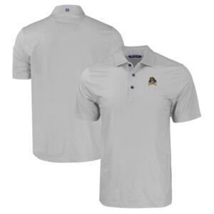 Men's Cutter & Buck Gray ECU Pirates Pike Eco Tonal Geo Print Stretch Recycled Polo