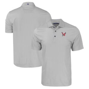 Men's Cutter & Buck Gray Eastern Washington Eagles Pike Eco Tonal Geo Print Stretch Recycled Polo