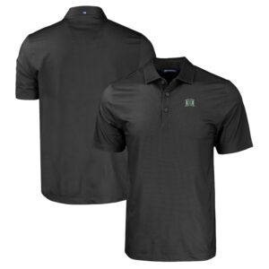 Men's Cutter & Buck Black Hawaii Rainbow Warriors Pike Eco Tonal Geo Print Stretch Recycled Polo