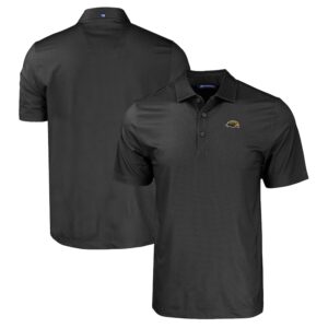 Men's Cutter & Buck Black Southern Miss Golden Eagles Pike Eco Tonal Geo Print Stretch Recycled Polo