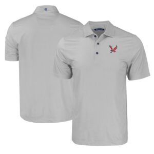 Men's Cutter & Buck Gray Eastern Washington Eagles Pike Eco Tonal Geo Print Stretch Recycled Polo