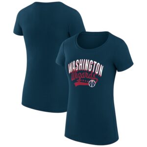 Women's G-III 4Her by Carl Banks  Navy Washington Wizards Filigree Logo Fitted T-Shirt