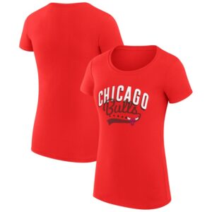 Women's G-III 4Her by Carl Banks  Red Chicago Bulls Filigree Logo Fitted T-Shirt
