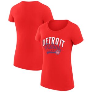 Women's G-III 4Her by Carl Banks  Red Detroit Pistons Filigree Logo Fitted T-Shirt
