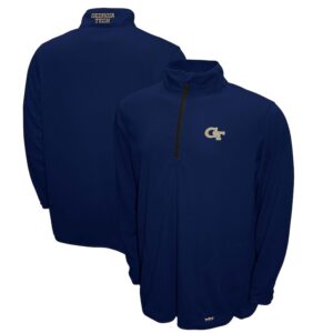 Men's Franchise Club Navy Georgia Tech Yellow Jackets Breeze Quarter-Zip Pullover