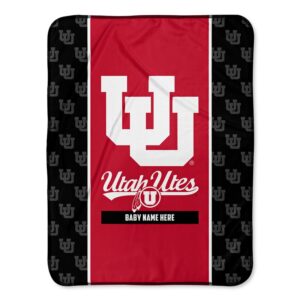 Chad & Jake Utah Utes  30" x 40" Personalized Baby Blanket