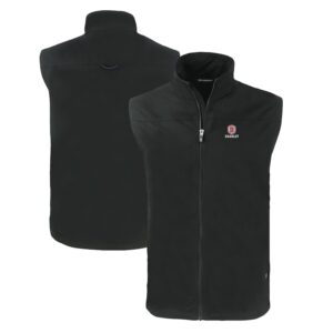 Men's Cutter & Buck  Black Bradley Braves Big & Tall Charter Eco Full-Zip Vest