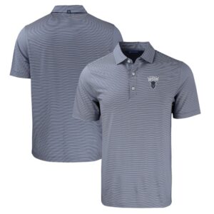 Men's Cutter & Buck  Navy/White Howard Bison Big & Tall Forge Eco Double Stripe Stretch Recycled Polo