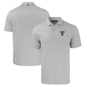 Men's Cutter & Buck  Gray/White Howard Bison Big & Tall Forge Eco Double Stripe Stretch Recycled Polo