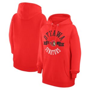 Women's G-III 4Her by Carl Banks Red Ottawa Senators City Graphic Fleece Pullover Hoodie