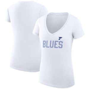 Women's G-III 4Her by Carl Banks White St. Louis Blues Dot Print Team V-Neck Fitted T-Shirt