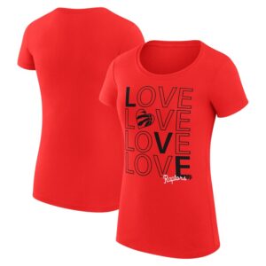 Women's G-III 4Her by Carl Banks Red Toronto Raptors Basketball Love Fitted T-Shirt