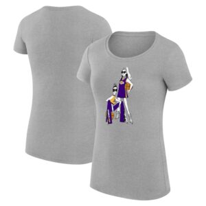Women's G-III 4Her by Carl Banks Heather Gray Los Angeles Lakers Basketball Girls Fitted T-Shirt