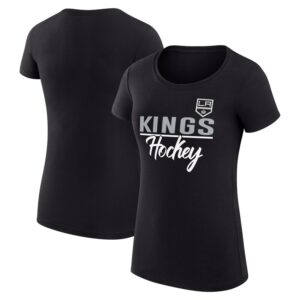 Women's G-III 4Her by Carl Banks Black Los Angeles Kings Team Sport Fitted T-Shirt