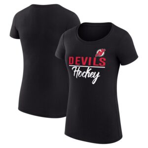 Women's G-III 4Her by Carl Banks Black New Jersey Devils Team Sport Fitted T-Shirt