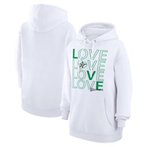 Women's G-III 4Her by Carl Banks  White Dallas Stars Hockey Love Fleece Pullover Hoodie