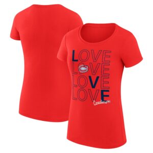 Women's G-III 4Her by Carl Banks  Red Montreal Canadiens Hockey Love Fitted T-Shirt