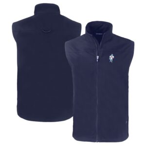 Men's Cutter & Buck Navy Houston Oilers Throwback Charter Eco Recycled Full-Zip Vest