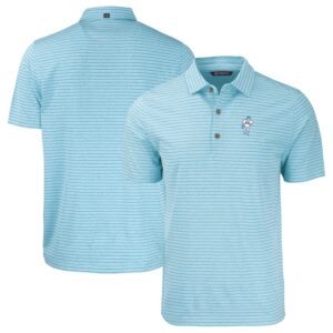 Men's Cutter & Buck Light Blue Houston Oilers Throwback Forge Eco Heather Stripe Stretch Recycled Polo