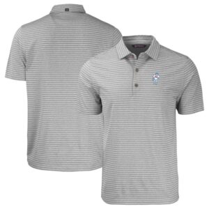 Men's Cutter & Buck  Heather Gray Houston Oilers Throwback Forge Eco Heather Stripe Stretch Recycled Polo