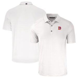 Men's Cutter & Buck  White Denver Broncos Throwback Big & Tall Forge Eco Stretch Recycled Polo