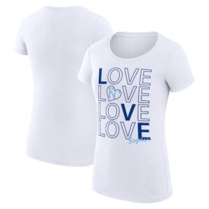 Women's G-III 4Her by Carl Banks White Kansas City Royals Love Graphic Team Fitted T-Shirt