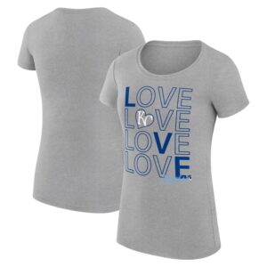 Women's G-III 4Her by Carl Banks Heather Gray Kansas City Royals Love Graphic Team Fitted T-Shirt