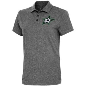 Women's Antigua  Heather Black Dallas Stars Motivated Polo