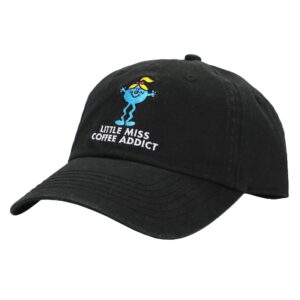 Men's  Black Mr. Men And Little Miss Little Miss Coffee Addict Adjustable Hat