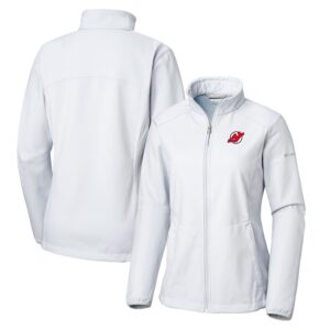 Women's Columbia White New Jersey Devils Kruser Ridge II Softshell Full-Zip Jacket