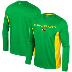 Men's Colosseum Green Oregon Ducks Warm Up Long Sleeve T-Shirt