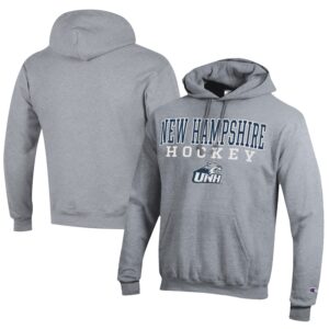 Men's Champion  Gray New Hampshire Wildcats Hockey Eco Powerblend Pullover Hoodie