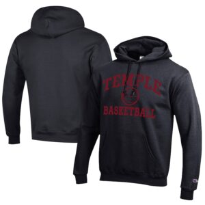 Men's Champion  Black Temple Owls Icon Logo Basketball Eco Powerblend Pullover Hoodie