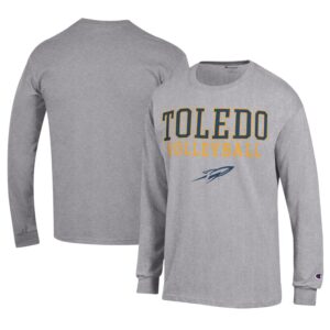 Men's Champion  Gray Toledo Rockets Stacked Logo Volleyball Jersey Long Sleeve T-Shirt