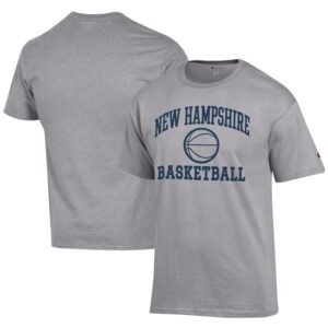 Men's Champion  Gray New Hampshire Wildcats Icon Logo Basketball Jersey T-Shirt