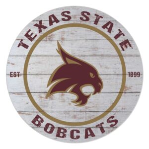 Texas State Bobcats 20" Indoor/Outdoor Weathered Circle Sign